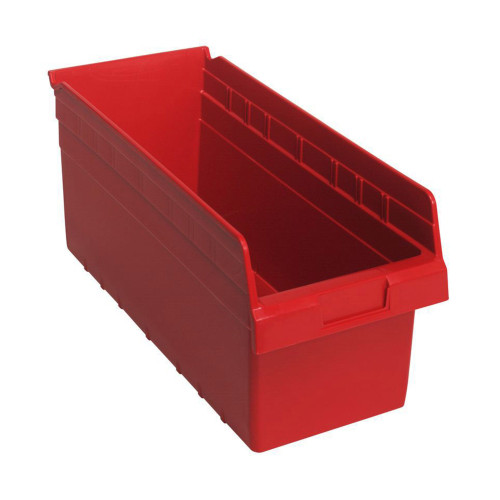 Red Economy Shelf Bin - 18'' x 8'' x 8'' - Case of 10 (17.875 in W x 8 in D x 8.375 in H)