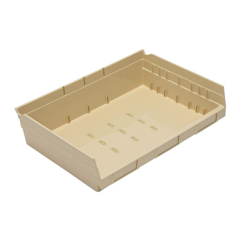 Ivory Economy Shelf Bin - 16'' x 12'' x 4'' - Case of 6 (11.625 in W x 4 in D x 16.5 in H)