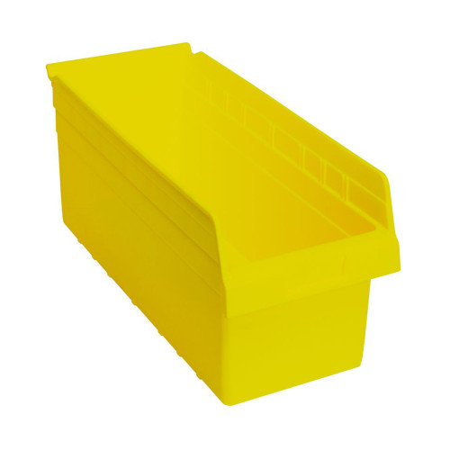 Yellow Economy Shelf Bin - 18'' x 8'' x 8'' - Case of 10 (17.875 in W x 8 in D x 8.375 in H)