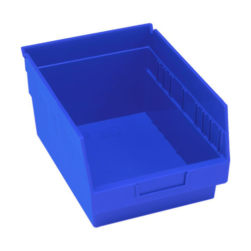 Blue Economy Shelf Bin - 12'' x 8'' x 6'' - Case of 20 (11.625 in W x 6 in D x 8.375 in H)