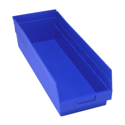 Blue Economy Shelf Bin - 24'' x 8'' x 6'' - Case of 6 (23.625 in W x 6 in D x 8.375 in H)