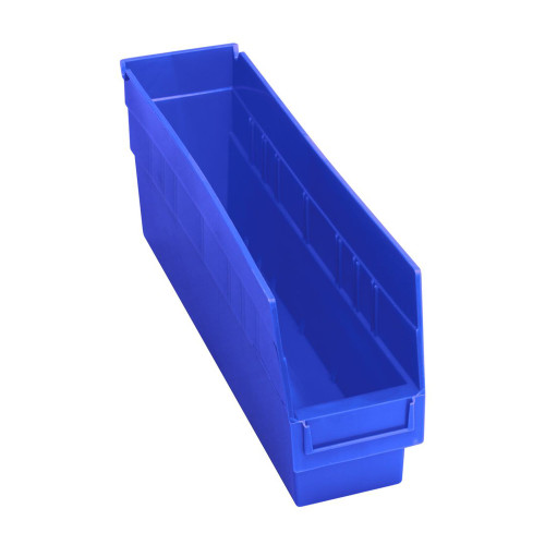 Blue Economy Shelf Bin - 18'' x 4'' x 6'' - Case of 20 (17.875 in W x 6 in D x 4.125 in H)