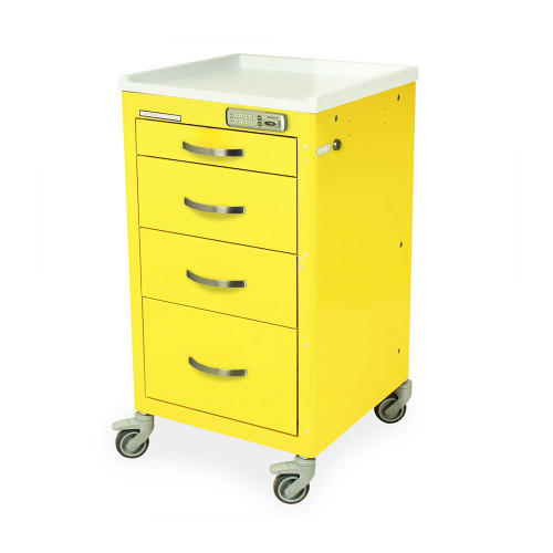 4-Drawer Steel Isolation Cart With Electronic Lock And 24'' Drawer Space