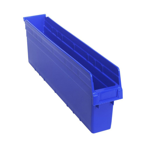 Blue Economy Shelf Bin - 24'' x 4'' x 8'' - Case of 16 (23.625 in W x 8 in D x 4.375 in H)