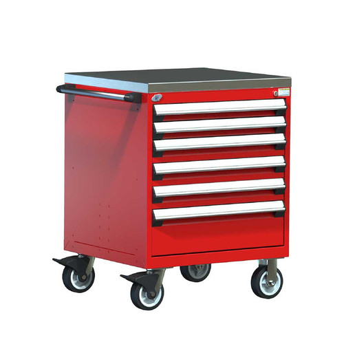 6-Drawer Heavy-Duty Mobile Drawer Cabinet 30'' W x 27D - R5BDG-3051