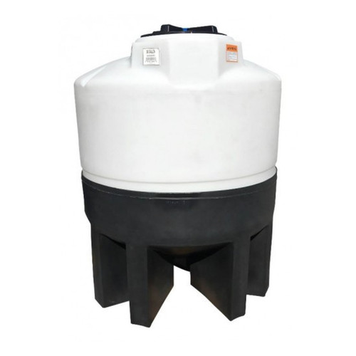 300 Gallon Cone Bottom Tank with Poly Stand, 49'' Diameter x 61'' High