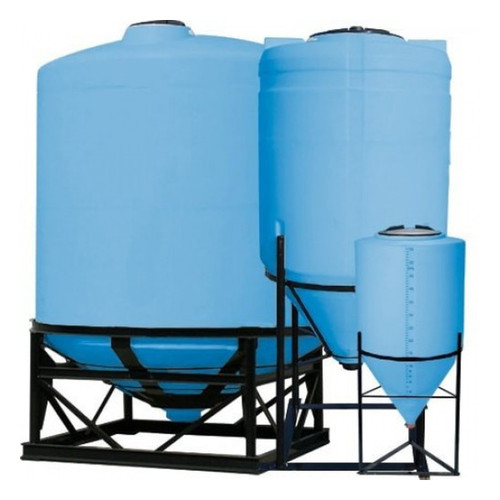 1,320 Gallon Heavy Duty Cone Bottom Tank, 91'' Diameter x 64'' High