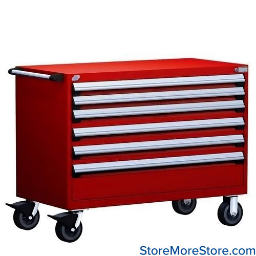 6-Drawer Heavy-Duty Mobile Drawer Cabinet 48'' W x 24D - R5BHE-3001