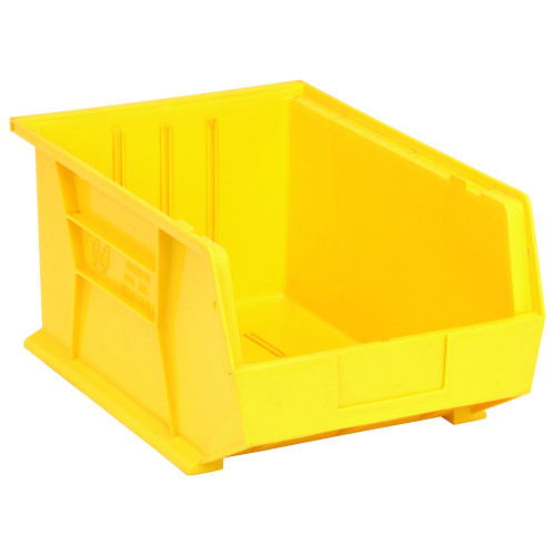 Yellow Ultra Stack and Hang Bins 16'' W x 11'' D x 8'' H - Case of 4 (16 in W x 8 in D x 11 in H)