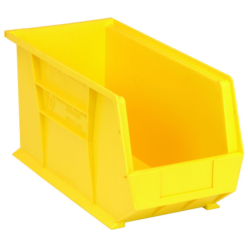 Yellow Ultra Stack and Hang Bins 18'' W x 8.25'' D x 9'' H - Case of 6 (18 in W x 9 in D x 8.25 in H)