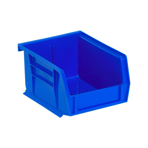 Blue Ultra Stack and Hang Bins 5.38'' W x 4.13'' D x 3'' H - Case of 24 (5.38 in W x 3 in D x 4.13 in H)