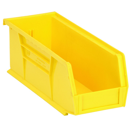 Yellow Ultra Stack and Hang Bins 10.88'' W x 4.13'' D x 4'' H - Case of 12 (10.88 in W x 4 in D x 4.13 in H)