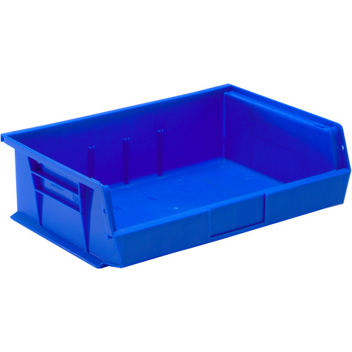 Blue Ultra Stack and Hang Bins 10.88'' W x 16.5'' D x 5'' H - Case of 6 (10.88 in W x 5 in D x 16.25 in H)