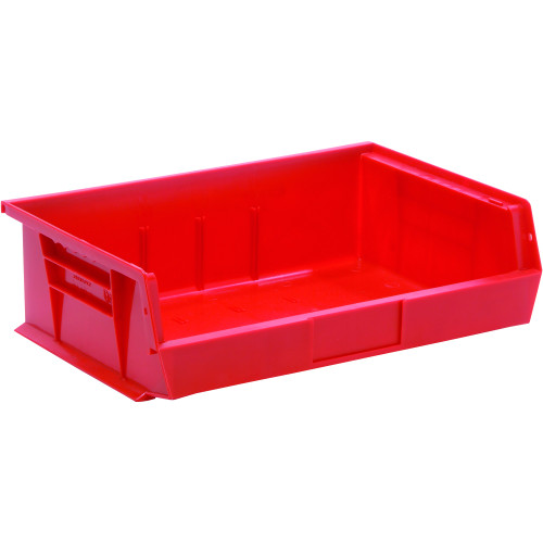Red Ultra Stack and Hang Bins 10.88'' W x 16.5'' D x 5'' H - Case of 6 (10.88 in W x 5 in D x 16.25 in H)
