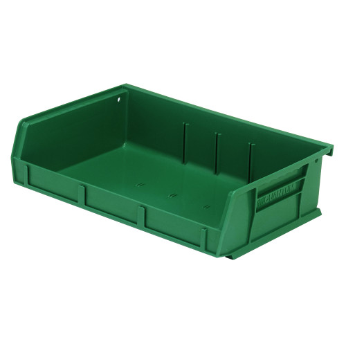 Green Ultra Stack and Hang Bins 7.38'' W x 11'' D x 3'' H - Case of 8 (7.38 in W x 3 in D x 11 in H)
