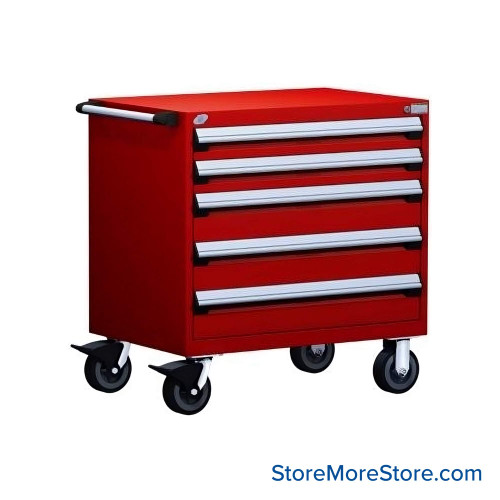 5-Drawer Heavy-Duty Mobile Drawer Cabinet 30'' W x 27D - R5BDG-3005
