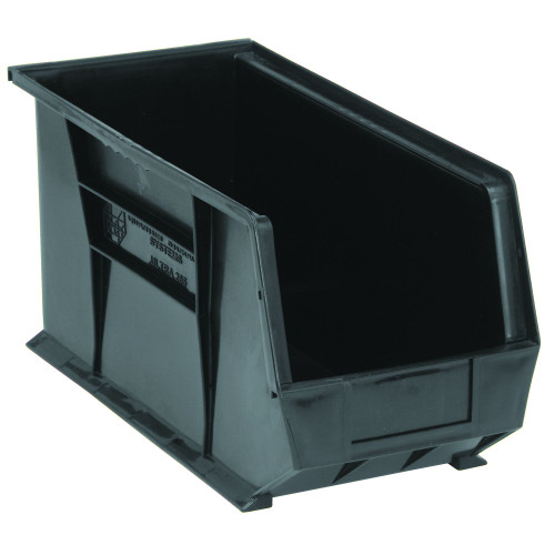 Black Ultra Stack and Hang Bins 18'' W x 8.25'' D x 9'' H - Case of 6 (18 in W x 9 in D x 8.25 in H)
