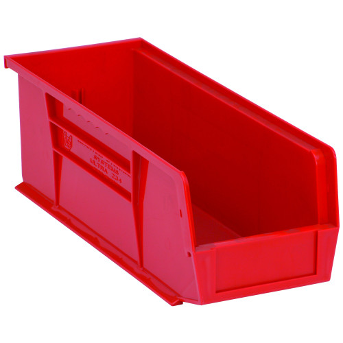 Red Ultra Stack and Hang Bins 14.75'' W x 5.5'' D x 5'' H - Case of 12 (14.75 in W x 5 in D x 5.5 in H)