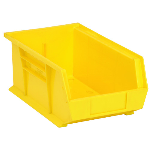 Yellow Ultra Stack and Hang Bins 13.63'' W x 8.25'' D x 6'' H - Case of 12 (13.63 in W x 6 in D x 8.25 in H)