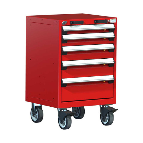 5-Drawer Heavy Duty Mobile Drawer Cabinet 24'' Wide - SMS-R5BCG-3003
