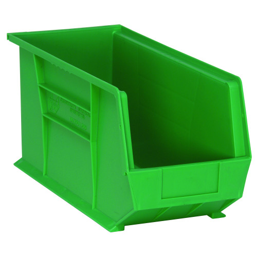 Green Ultra Stack and Hang Bins 18'' W x 8.25'' D x 9'' H - Case of 6 (18 in W x 9 in D x 8.25 in H)