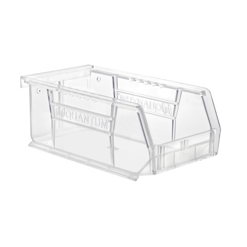 Crystal Clear Ultra Stack and Hang Bins 7.38'' W x 4.13'' D x 3'' H - Case of 24 (7.38 in W x 3 in D x 4.13 in H)