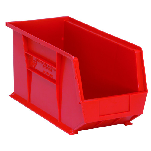 Red Ultra Stack and Hang Bins 18'' W x 8.25'' D x 9'' H - Case of 6 (18 in W x 9 in D x 8.25 in H)