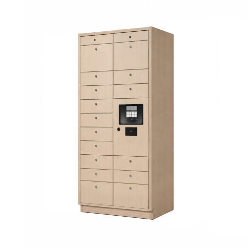 Library Patron Smart Locker System with 16 Openings - open position (34 in W x 80 in D x 24 in H)