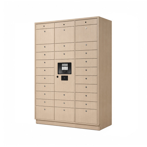 Library Patron Smart Locker System with 26 Openings - open position (50 in W x 80 in D x 24 in H)