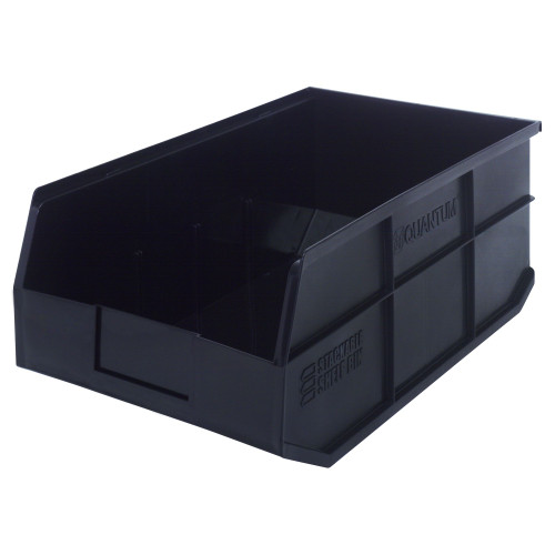 Black Stackable Shelf Bin 18'' L x 11'' W x 7'' H Case of 6 (18 in W x 7 in D x 11 in H)