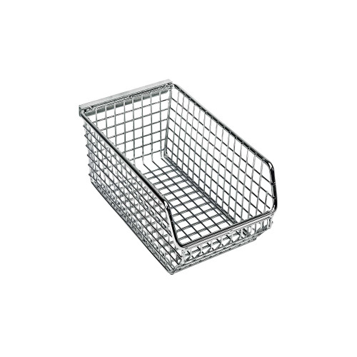 Chrome Ultra Mesh Stack and Hang Bin 7.25'' D x 4.25'' W x 3'' H Case of 20 (7.25 in W x 3 in D x 4.25 in H)