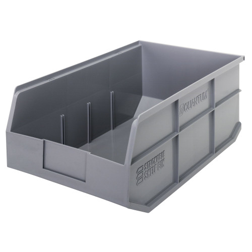 Gray Stackable Shelf Bin 18'' L x 11'' W x 7'' H Case of 6 (18 in W x 7 in D x 11 in H)