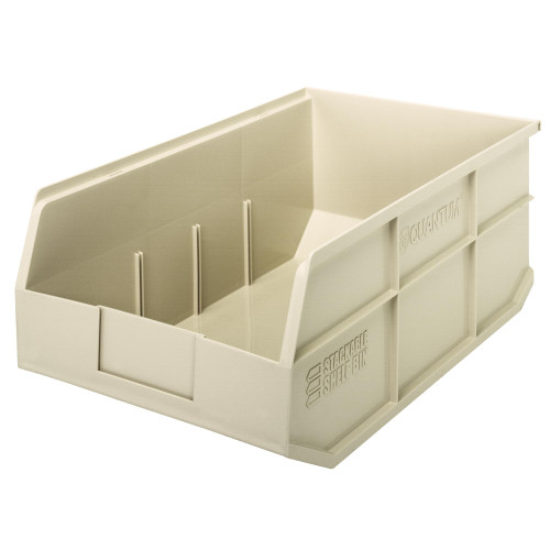 Ivory Stackable Shelf Bin 18'' L x 11'' W x 7'' H Case of 6 (18 in W x 7 in D x 11 in H)