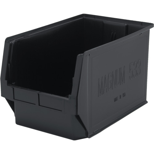 Black Magnum Series Bin 19.75'' L x 12.38'' W x 11.88'' H Case of 3 (19.75 in W x 11.875 in D x 12.625 in H)