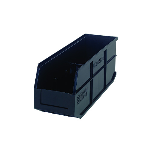 Black Stackable Shelf Bin 18'' L x 6'' W x 7'' H Case of 6 (18 in W x 7 in D x 6 in H)