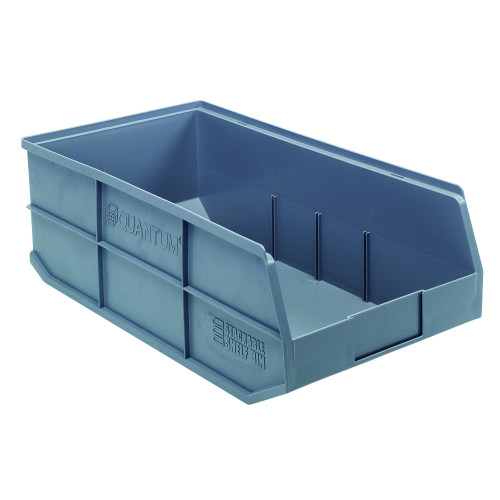 Gray Stackable Shelf Bin 20.5'' L x 11'' W x 7'' H Case of 6 (20.5 in W x 7 in D x 11 in H)