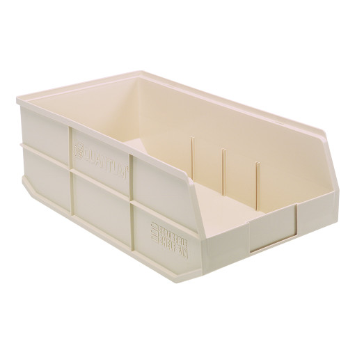Ivory Stackable Shelf Bin 20.5'' L x 11'' W x 7'' H Case of 6 (20.5 in W x 7 in D x 11 in H)