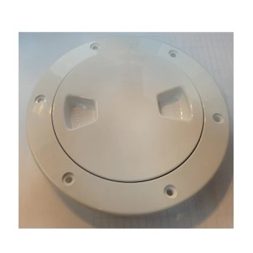 6 Inch Inspection Lid - White Collar, White Lid