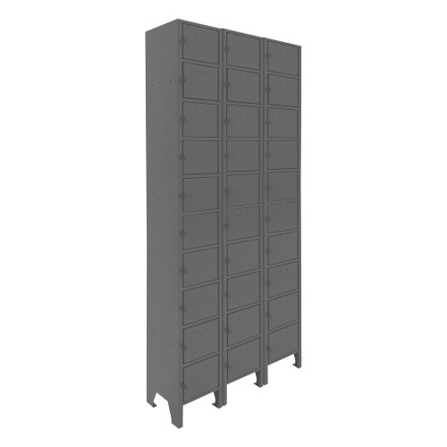 30-Tier Cell Phone Locker Cabinet Package with Charging Access, 27"W x 9"D x 67"H (9 in W x 66.5625 in D x 27 in H)
