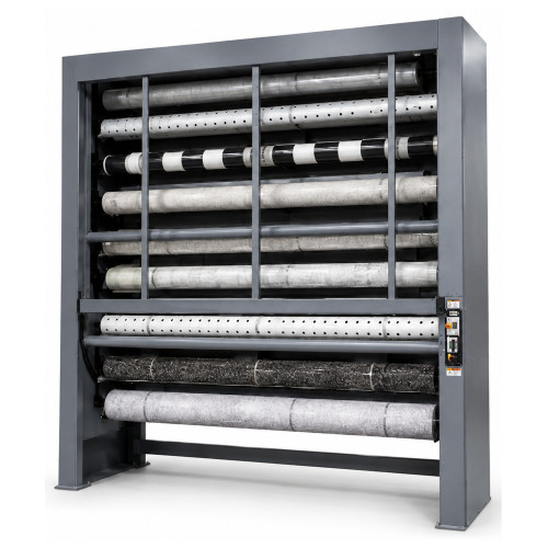 Vertical Roll Storage Carousel - 28 inch Max Roll Diameter - 11-Roll Capacity storage rack