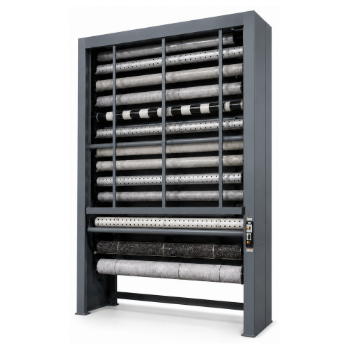 Vertical Roll Storage Carousel - 28 inch Max Roll Diameter - 12-Roll Capacity storage rack