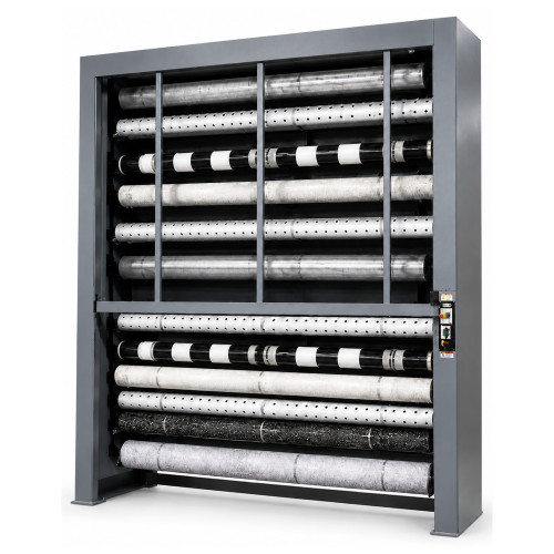 Vertical Roll Storage Carousel - 24 inch Max Roll Diameter - 14-Roll Capacity storage rack