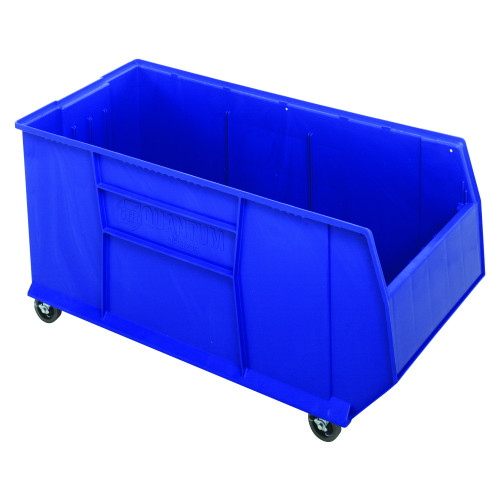 Blue 42 inch Mobile RackBin with Casters for storage
