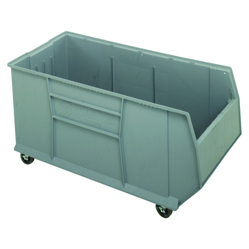 Gray 42 inch Mobile RackBin with Casters for storage