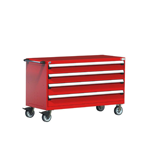 4-Drawer Heavy Duty Mobile Drawer Cabinet 60'' Wide - SMS-R5BKG-3020
