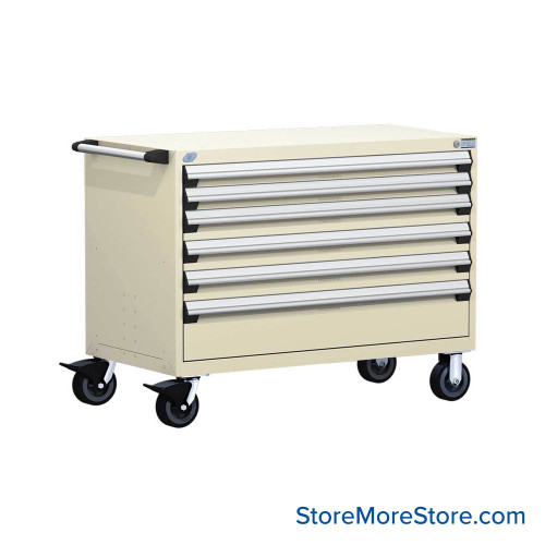 6-Drawer Heavy-Duty Mobile Drawer Cabinet 60'' W x 27D - R5BKG-3001