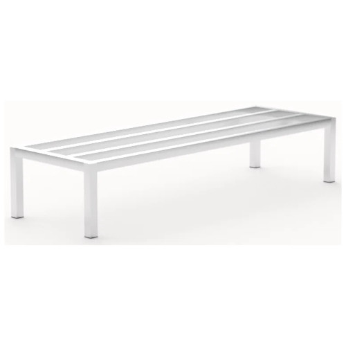 Stationary Welded Aluminum Dunnage Rack with Plastic Feet - 1,500 lb Capacity for storage