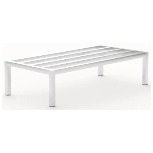 Stationary Welded Aluminum Dunnage Rack with Plastic Feet Inserts storage rack