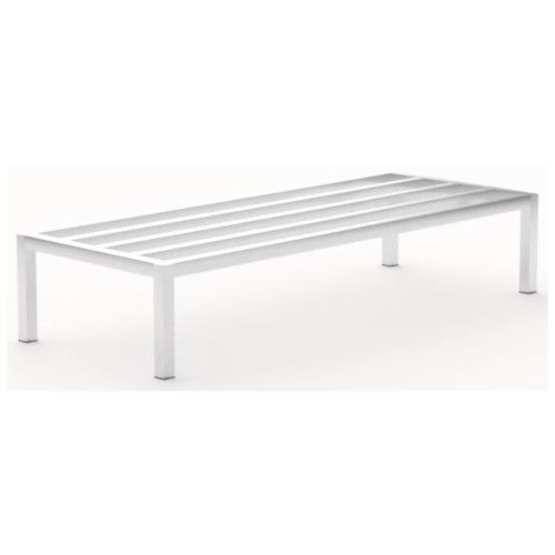 Stationary Welded Aluminum Dunnage Rack with Plastic Feet - 1,500 lb Capacity storage rack