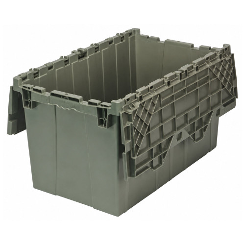 Attached Top Distribution Container - Gray - 45 lb Stack Capacity for small parts storage